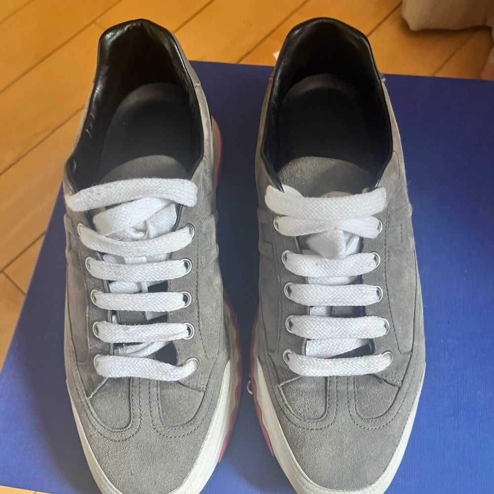 Hermes Trail Sneaker Grey Suede size 37.5 - Picture 8 of 8